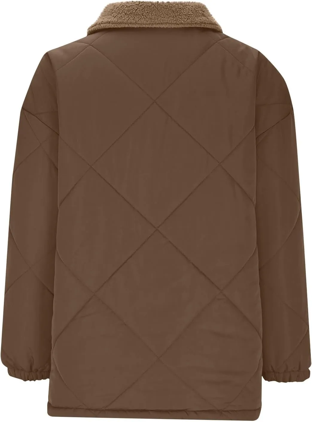 NATHGAM Women's Winter Casual Quilted Jackets Lightweight Warm Puffer Jacket Thermal Lapel Button Padded Down Coat Outerwear