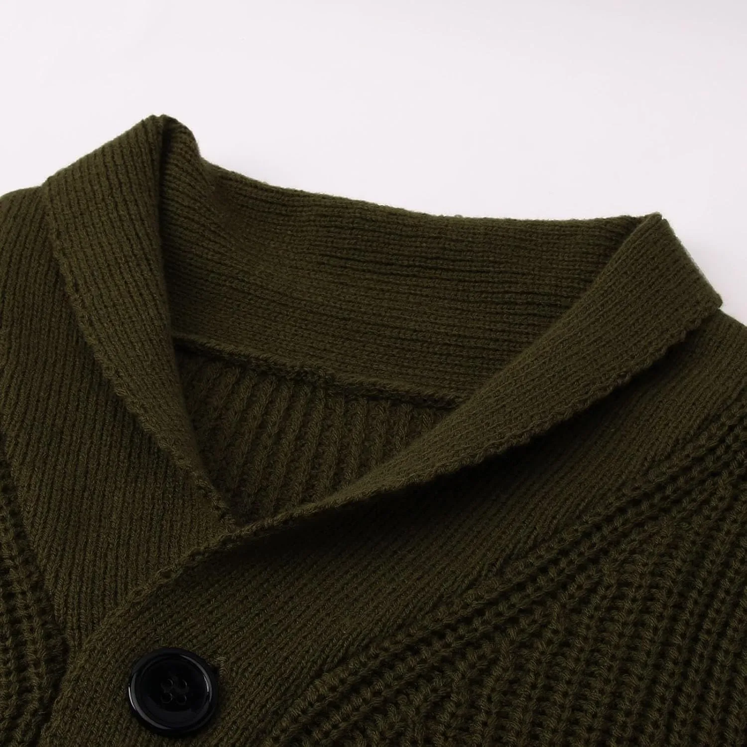 Oversized Cardigan Sweaters for Men Cable Knit Button Down Knitted Sweater Solid Slim Fit Winter Outwear with Pockets
