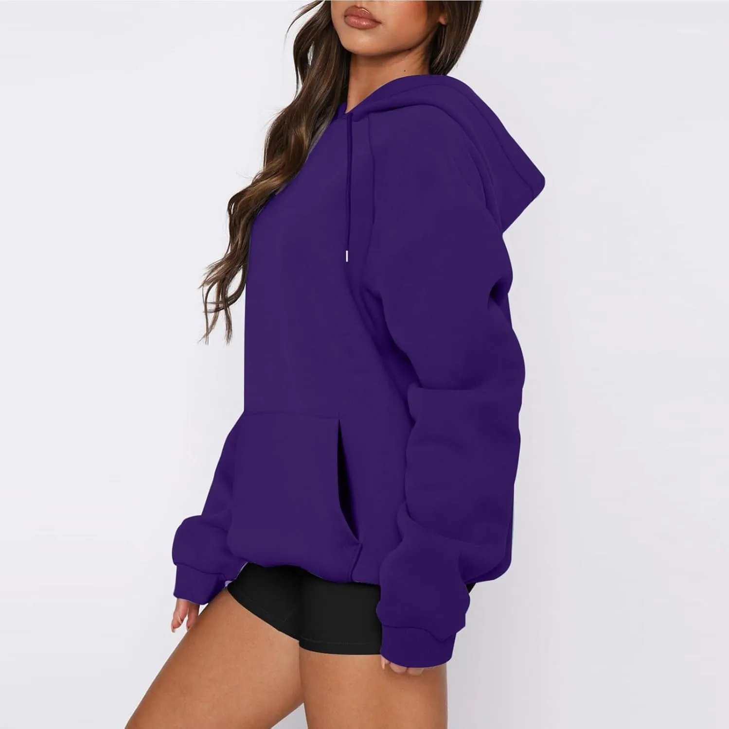 Oversized Hoodies for Women Fleece Hooded Sweatshirt Loose Fitting Tops Drawstring Long Sleeve Pullover with Pocket