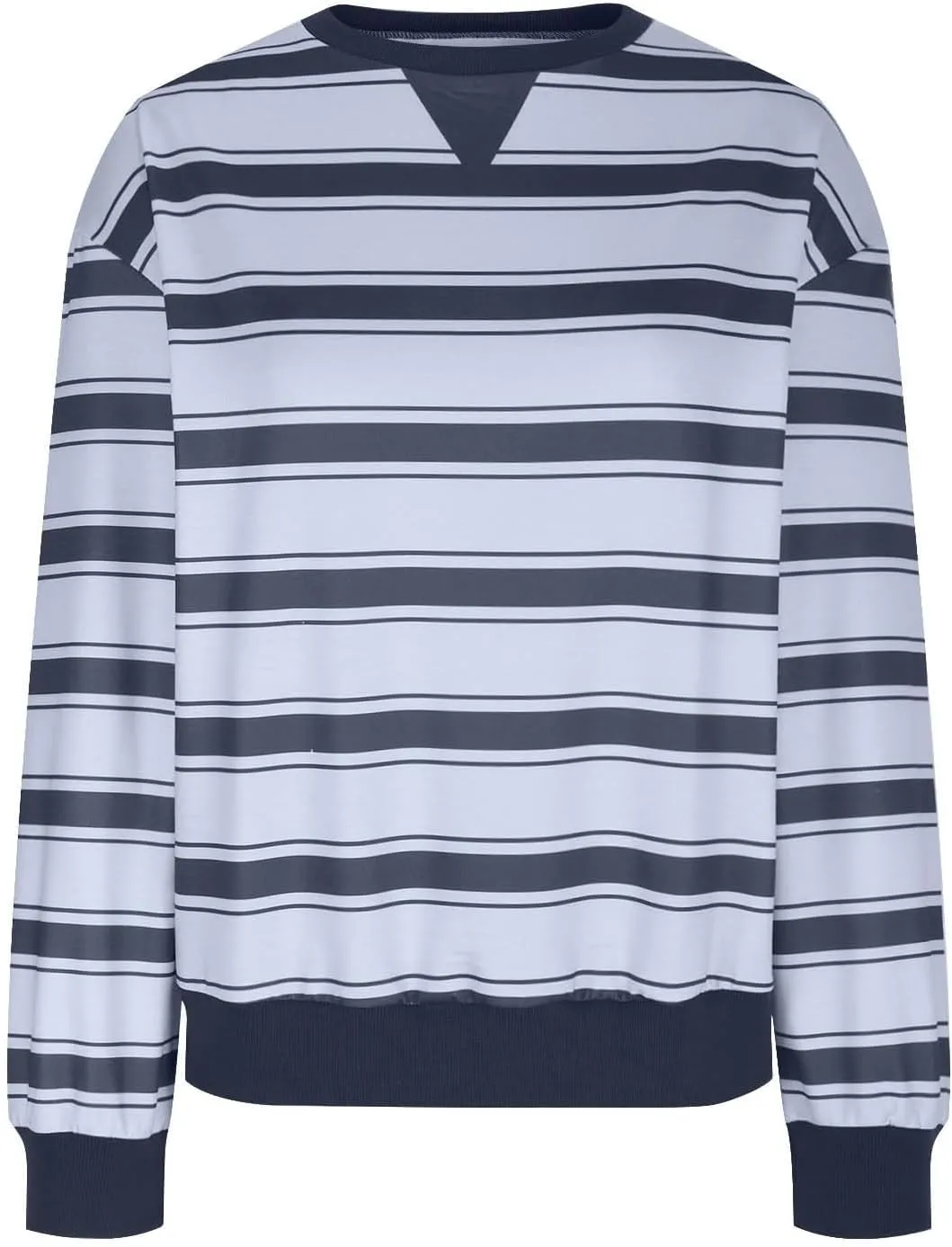 Oversized Sweatshirt for Women Striped Print Lightweight Crewneck Long Sleeve Pullover Tops Fall Workout Loose Hoodie