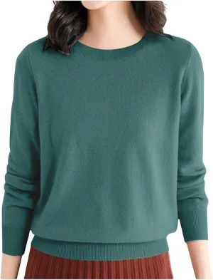 Pullover Sweaters for Women Solid Basic Long Sleeve Pullovers Top Crewneck Plus Size Sweater Chunky Sweater S-3XL