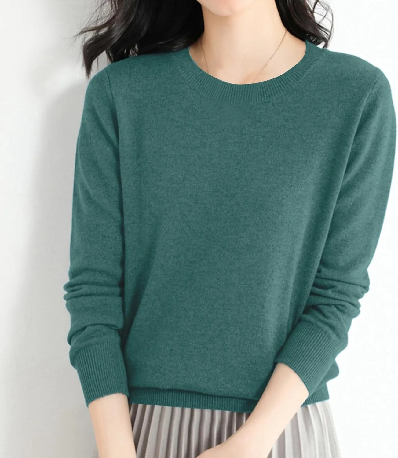 Pullover Sweaters for Women Solid Basic Long Sleeve Pullovers Top Crewneck Plus Size Sweater Chunky Sweater S-3XL