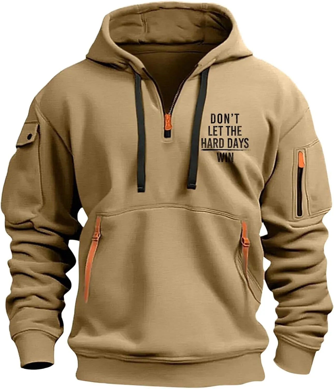 Quarter Zip Pullover Men, Lightweight Winter Hoodies Casual Fashion Sports Tactical Hooded Jacket Fall Tops