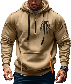 Quarter Zip Pullover Men, Lightweight Winter Hoodies Casual Fashion Sports Tactical Hooded Jacket Fall Tops