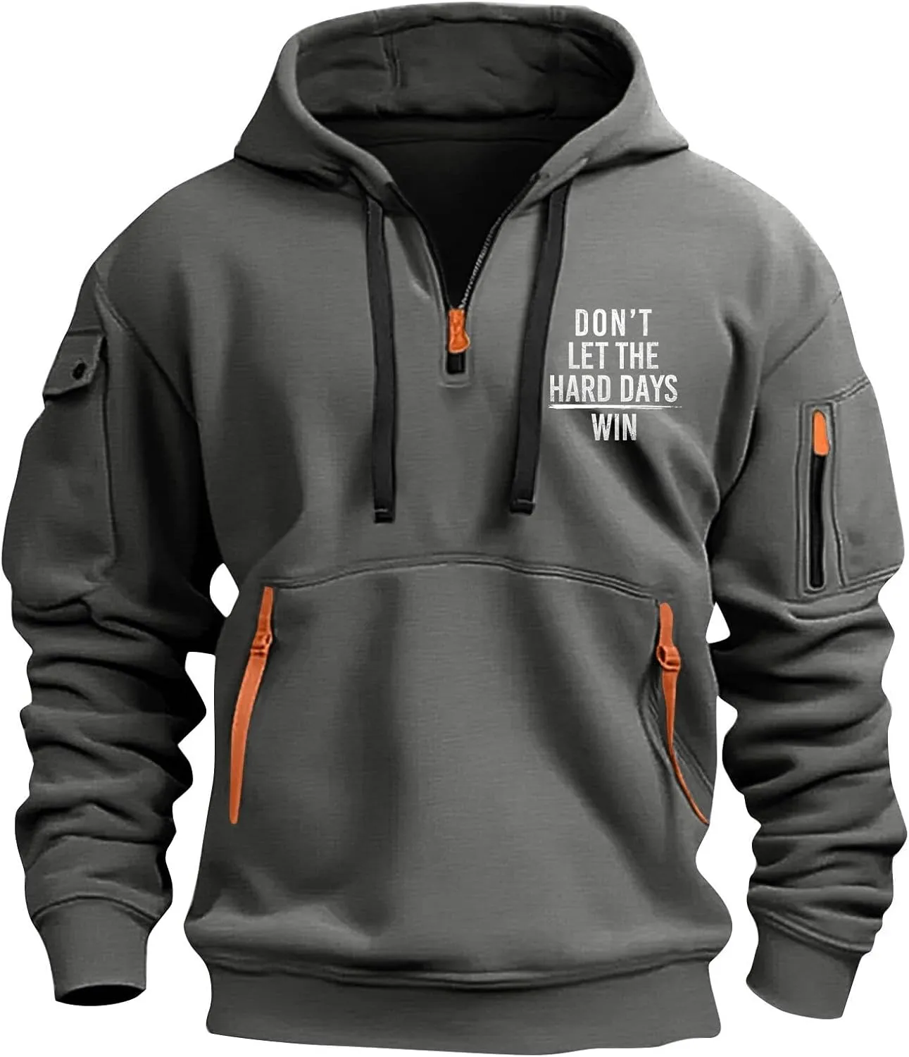 Quarter Zip Pullover Men, Lightweight Winter Hoodies Casual Fashion Sports Tactical Hooded Jacket Fall Tops