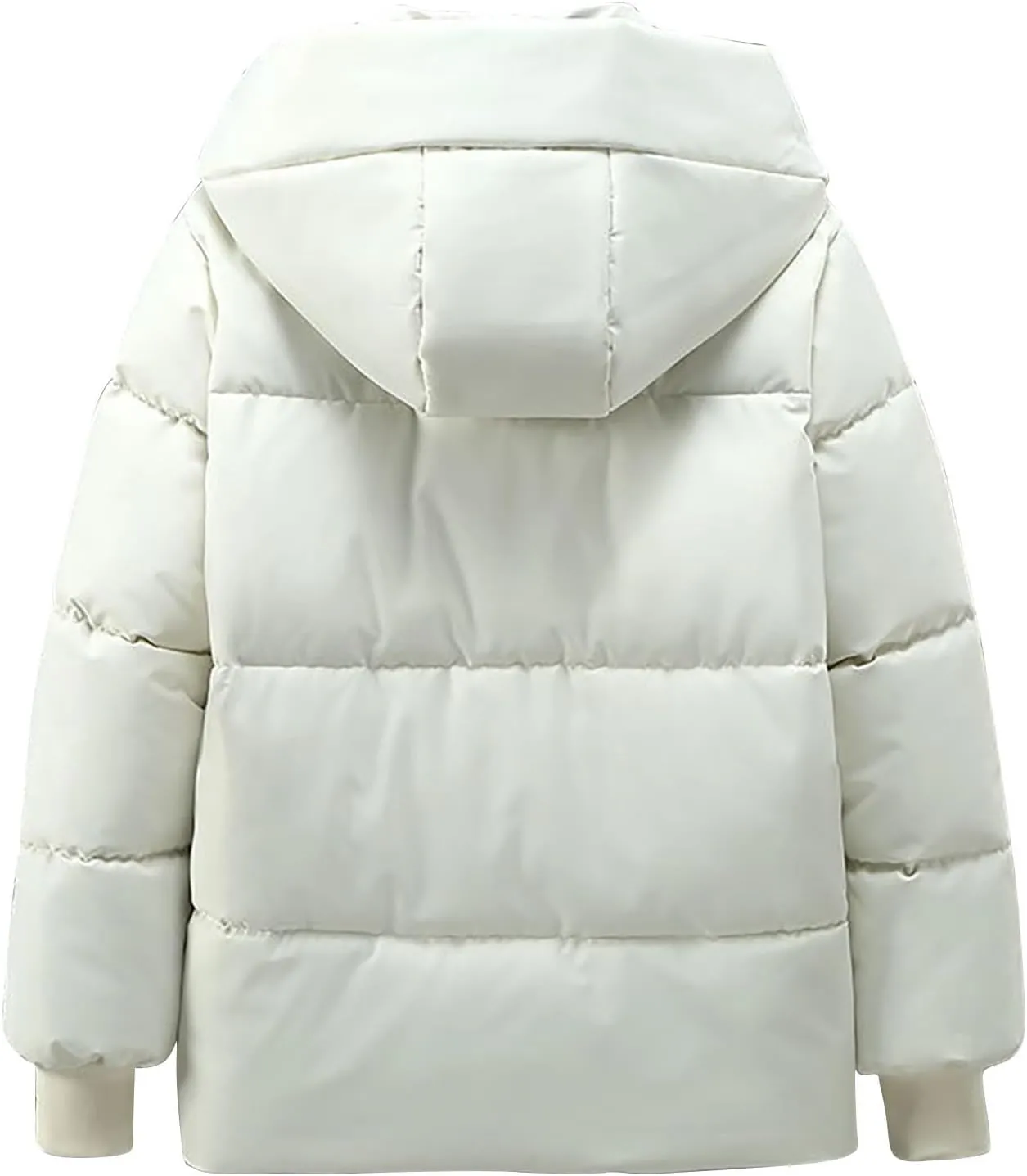 Quilted Jackets for Women Winter Thermal Full-Zip Puffer Jacket Fashion Thickened down Coats Snow Jackets with Hood