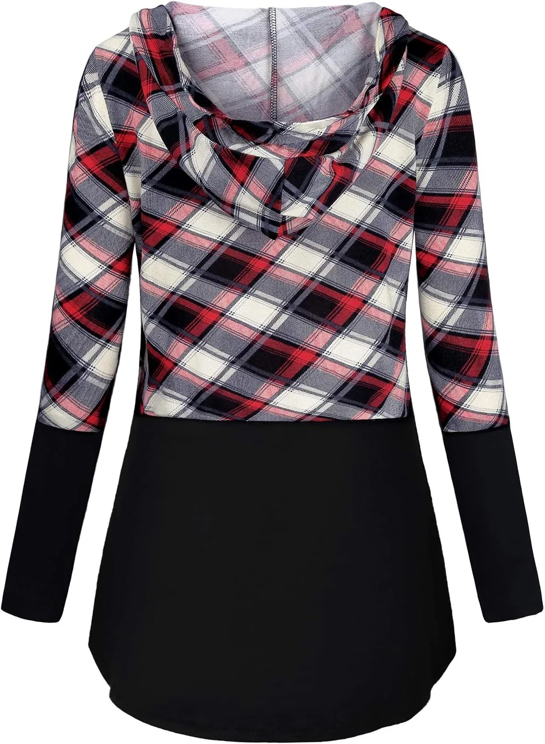 Quinee Women's Long Sleeve Plaid Colorblock Nursing Pullover Hoodie Sweatshirts