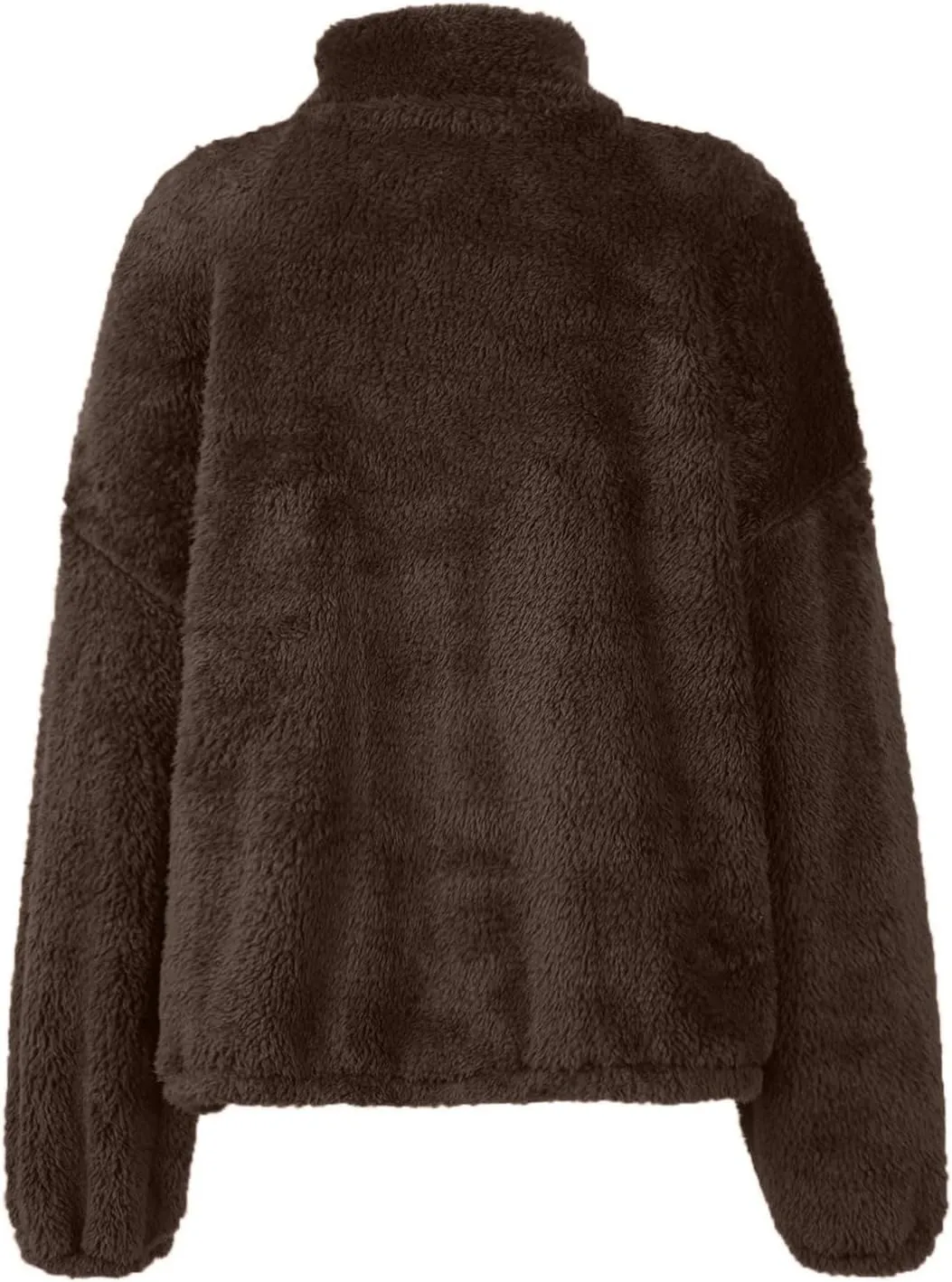Sherpa Half Zip Pullover Women Oversized Quarter Zip Cropped Sweatshirt Fuzzy Fleece Lined Zip Up Hoodie with Pockets