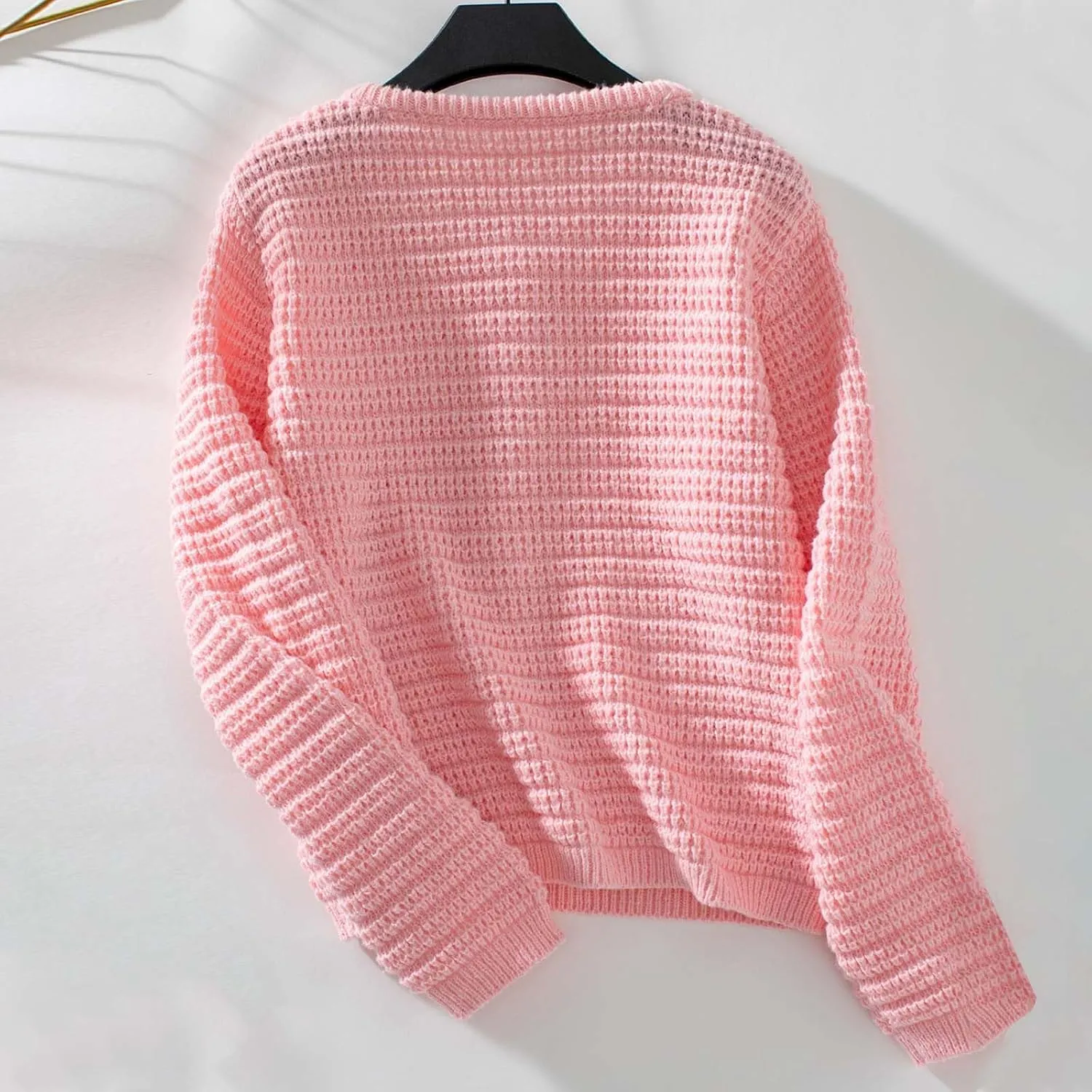 Sinzelimin Sweater Jacket for Women's 2024 Trendy Chunky Knit Open Front Button Loose Long Sleeve Cardigan Knitwear Coat Tops