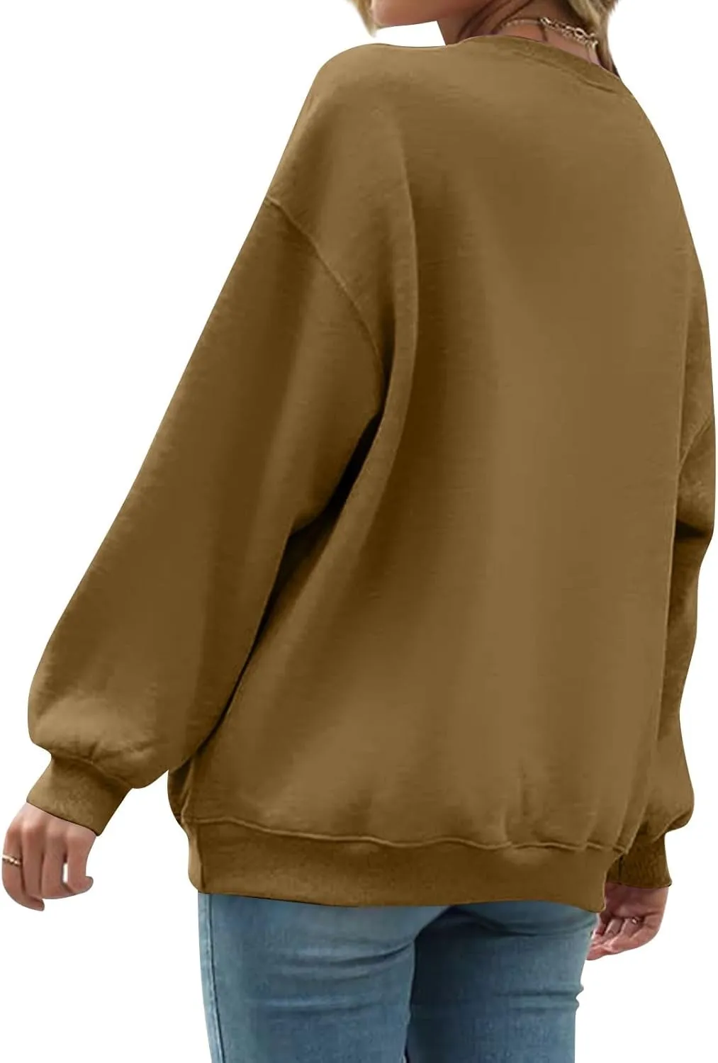 slqdgmryz Crewneck Sweatshirts Women Oversized Preppy Sweatshirt Plain Y2k No Hood Fleece Pullover Hoodie with Pockets