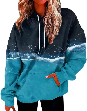 slqdgmryz Plus Size Hoodies for Women Graphic Oversized Sweatshirt Hooded Loose Fit Drawstring Y2k Hoodie with Pockets