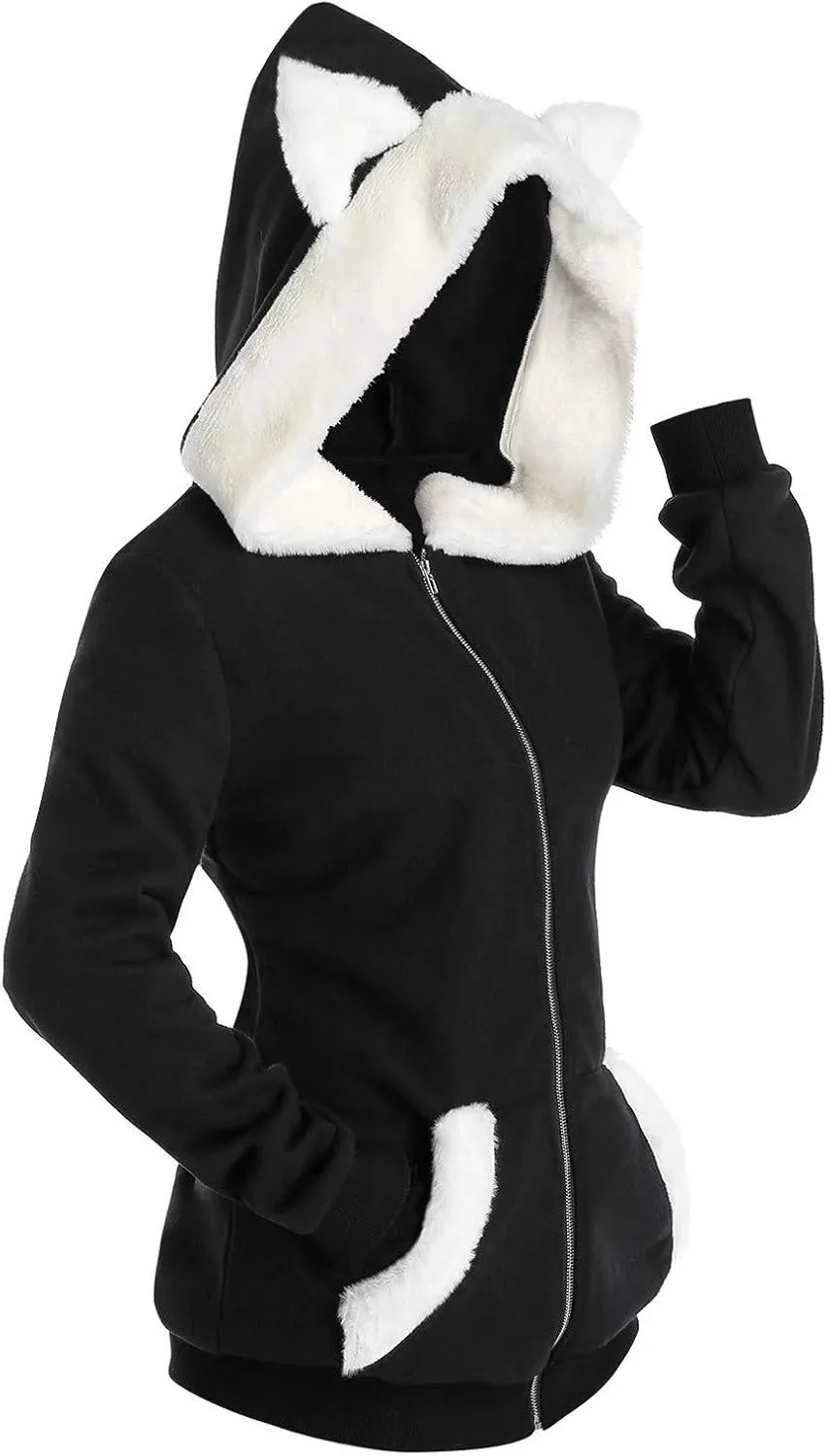 Solid Color Cat Ear Hoodies for Women with Hood Cute Animal Sweatshirt Hoodie Casual Cat Hoodie Sweatshirt Womens