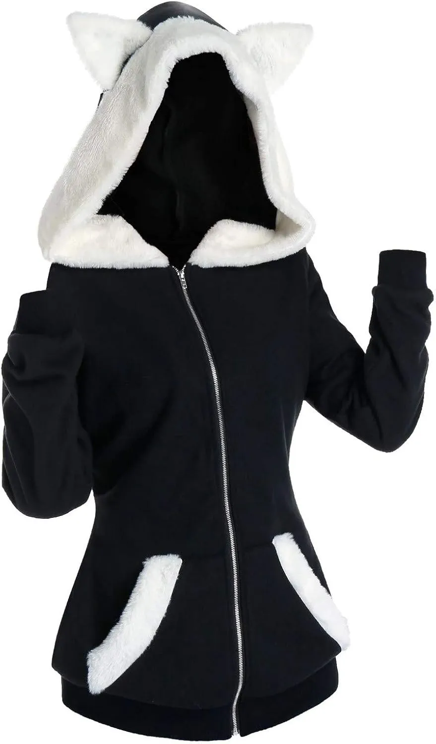 Solid Color Cat Ear Hoodies for Women with Hood Cute Animal Sweatshirt Hoodie Casual Cat Hoodie Sweatshirt Womens