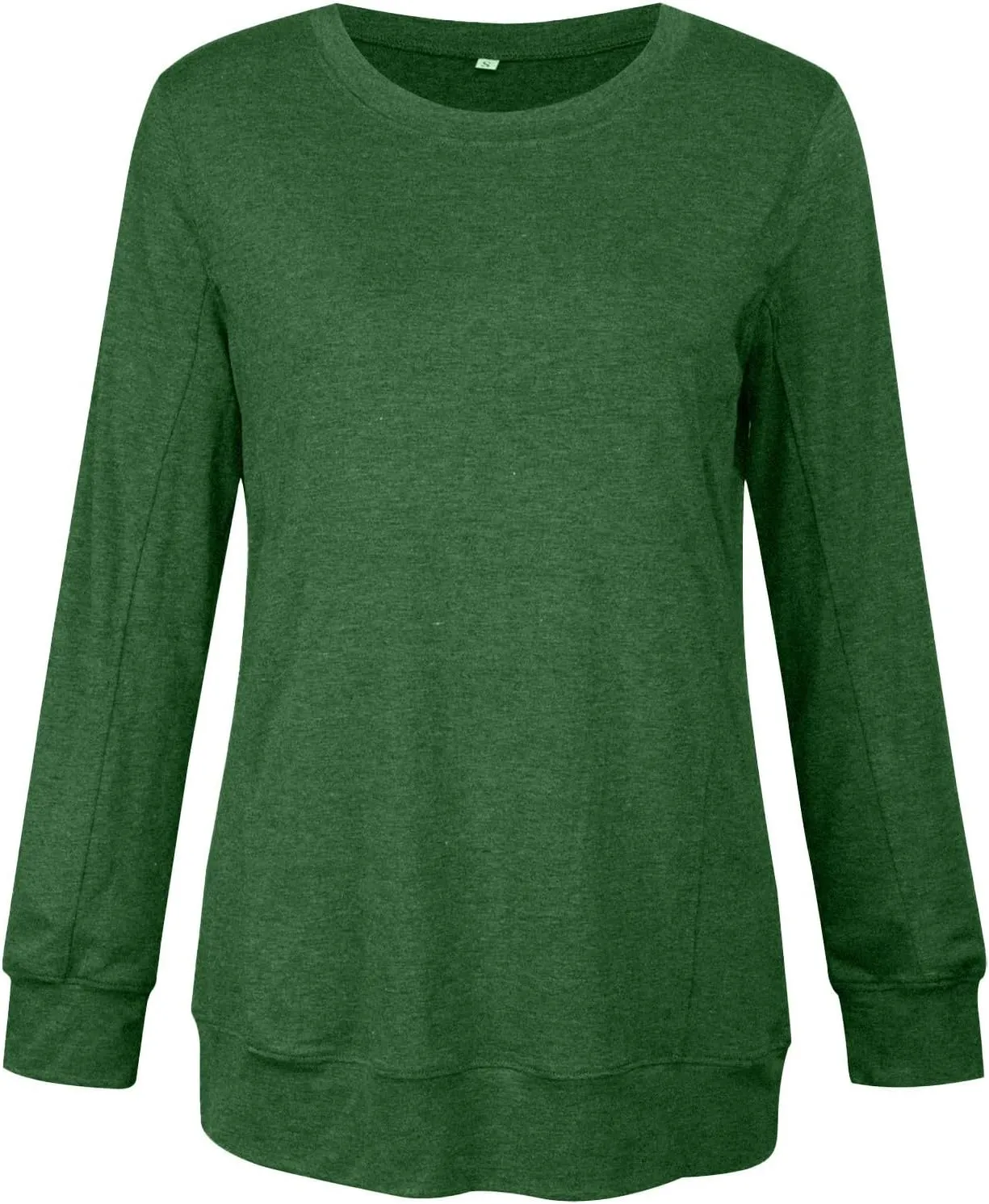 Solid Color Sweatshirt for Women Casual Loose Crewneck Long Sleeve Lightweight Jogger Workout Hoodie Fall Pullover Top