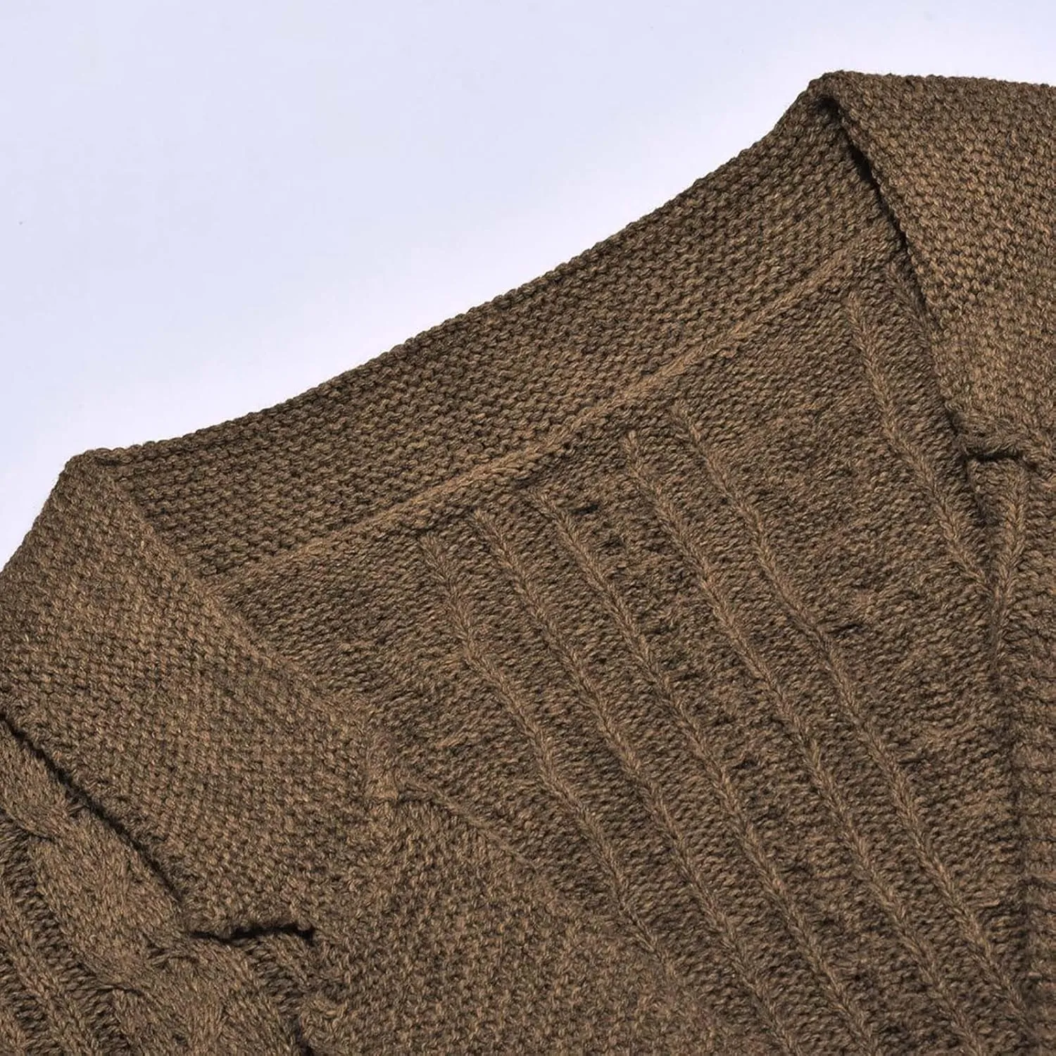SUWBMHWE Men's Cardigan Sweater Cable Knit Button Down Shawl Collar Sweaters Casual Long Sleeve Fall Winter Sweaters Outwear