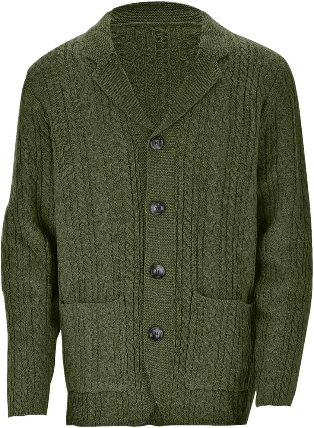 SUWBMHWE Men's Cardigan Sweater Cable Knit Button Down Shawl Collar Sweaters Casual Long Sleeve Fall Winter Sweaters Outwear