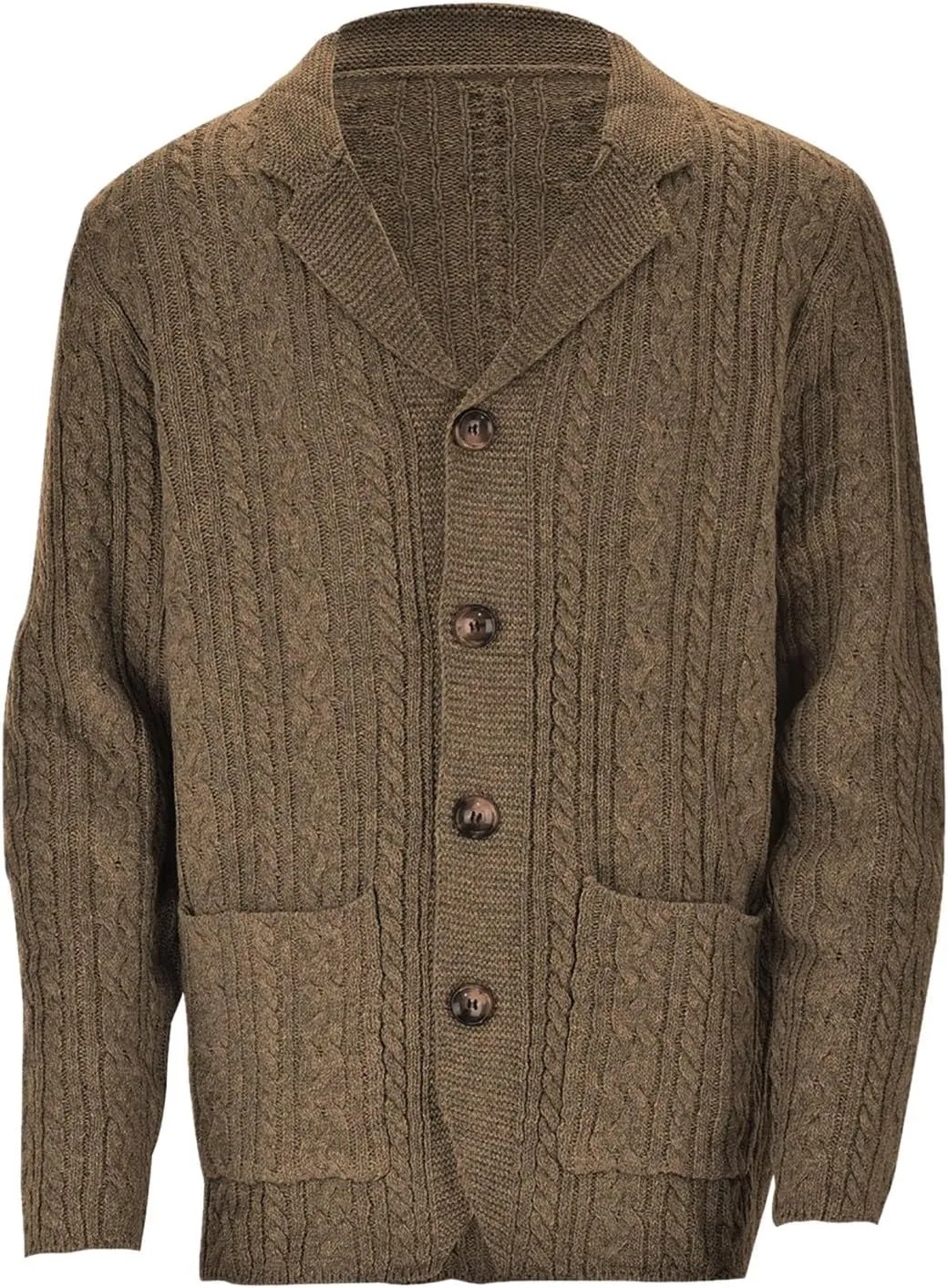 SUWBMHWE Men's Cardigan Sweater Cable Knit Button Down Shawl Collar Sweaters Casual Long Sleeve Fall Winter Sweaters Outwear