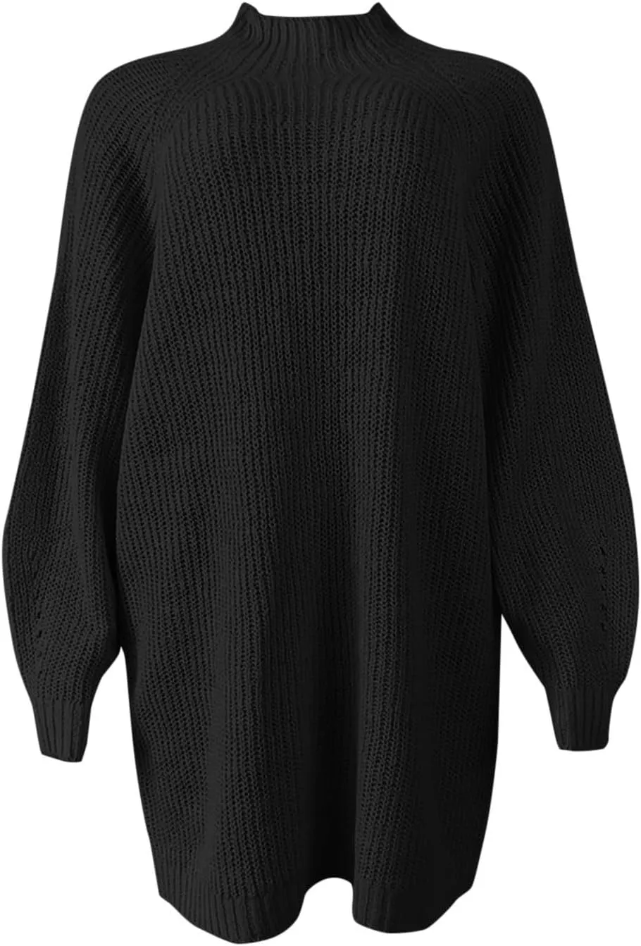 Sweater Dress for Women Turtleneck Oversized Lantern Sleeve Casual Loose Elasticity Chunky Cable Knit Pullover