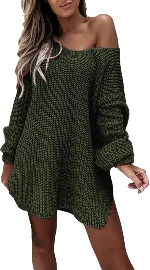 Sweaters for Women Cable Knit V Neck Solid Color Long Sleeve Casual Loose Fit Soft Pullover Tops