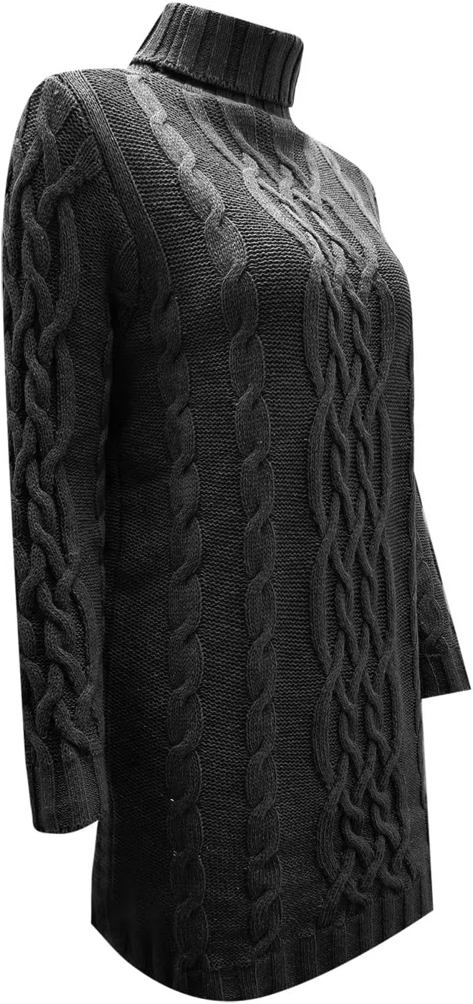 Sweaters for Women Casual Trendy Turtleneck Cable Knit Oversized Sweaters Soft Comfy Loose Fitting Fall Pullover Tops