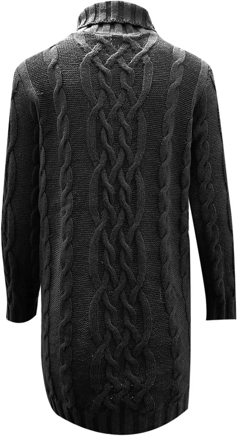Sweaters for Women Casual Trendy Turtleneck Cable Knit Oversized Sweaters Soft Comfy Loose Fitting Fall Pullover Tops