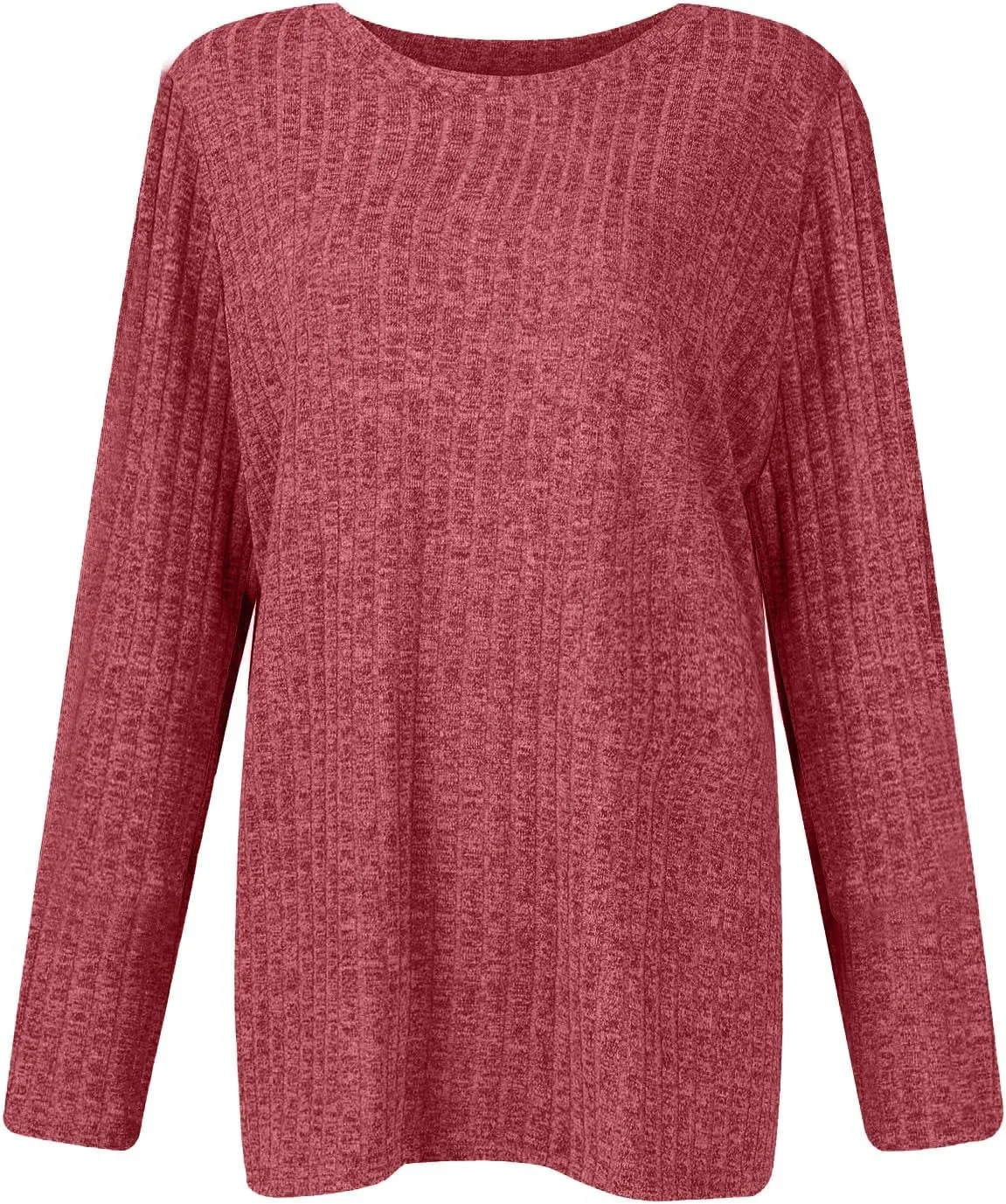 Sweaters for Women Long Sleeve Soft Warm Cozy Pullover Tops Round Neck Loose Casual Lightweight Knit Sweaters