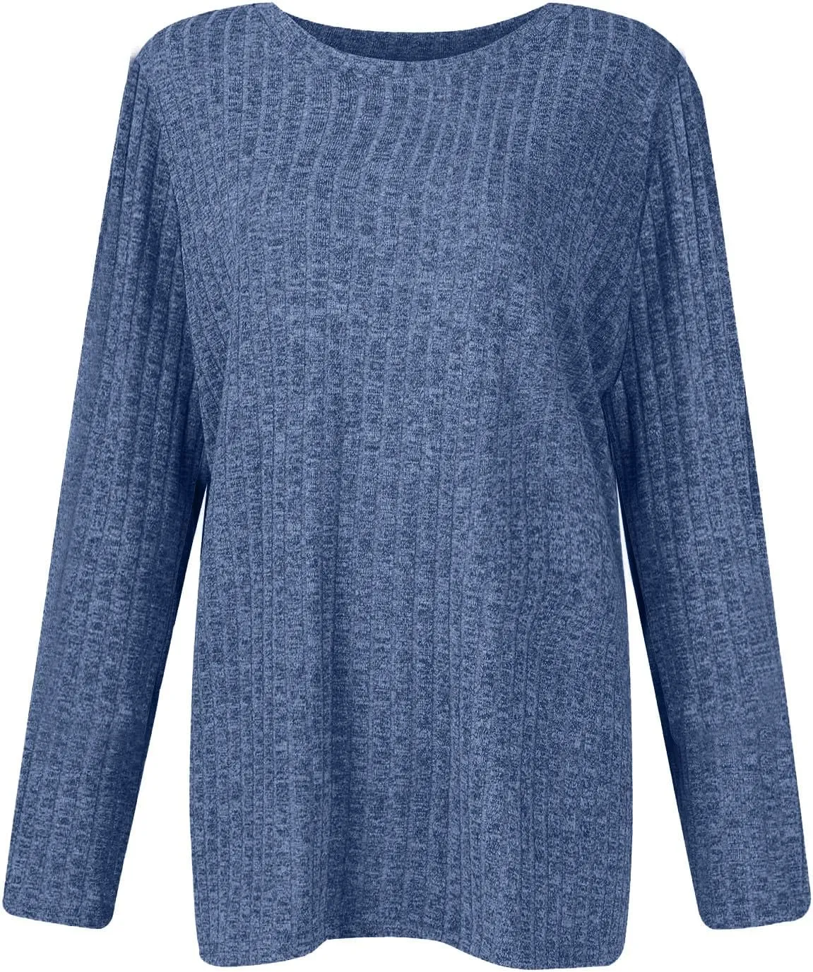 Sweaters for Women Long Sleeve Soft Warm Cozy Pullover Tops Round Neck Loose Casual Lightweight Knit Sweaters