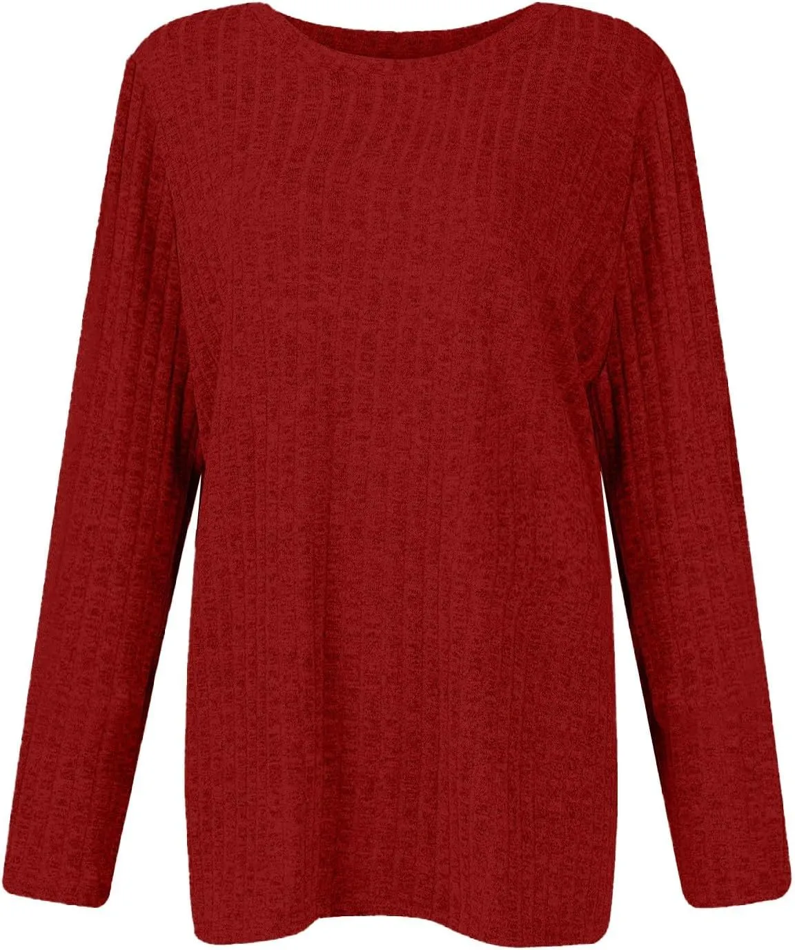 Sweaters for Women Long Sleeve Soft Warm Cozy Pullover Tops Round Neck Loose Casual Lightweight Knit Sweaters
