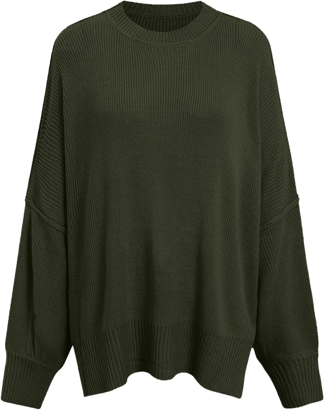 Sweaters for Women Side Slit Trendy Long Sleeve Half Turtleneck Pullover Oversized Lantern Knit Sweater Tops