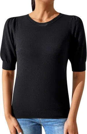 Sweaters for Women Trendy Short Sleeved Solid Color Sweater Angry Orchard Sweatshirt Pullover Sweaters Hot