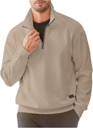 Sweatshirts for Men 2024 Fashion Long Sleeve Quarter Zip Causal Pullover Shirts Loose Comfy Lightweight Athletic Top