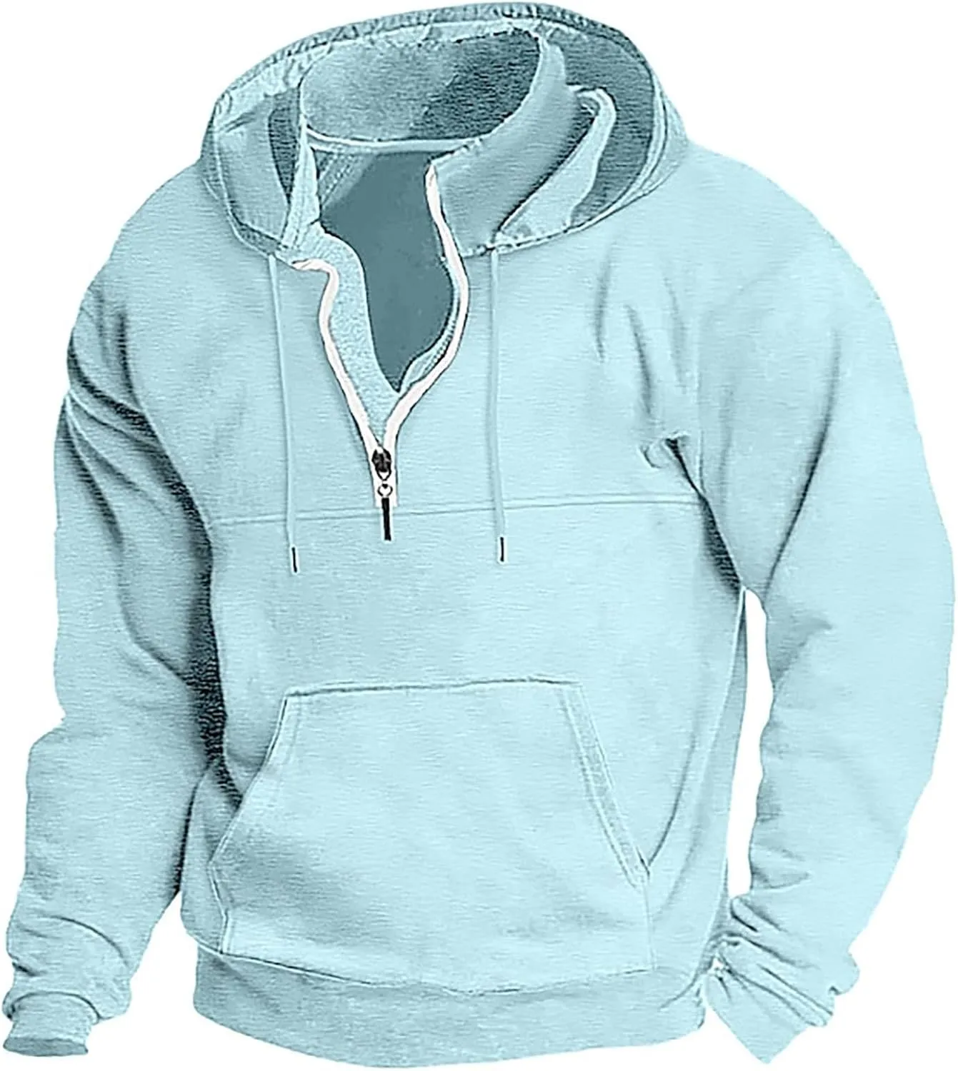 Tactical Hoodies for Men 1/4 Zip Pullover Fall Winter Thick Warm Sweatshirt Casual Long Sleeve Shirts Jumper Loose Tops