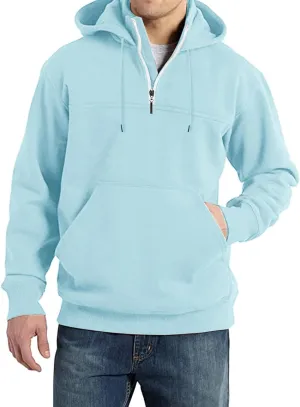 Tactical Hoodies for Men 1/4 Zip Pullover Fall Winter Thick Warm Sweatshirt Casual Long Sleeve Shirts Jumper Loose Tops