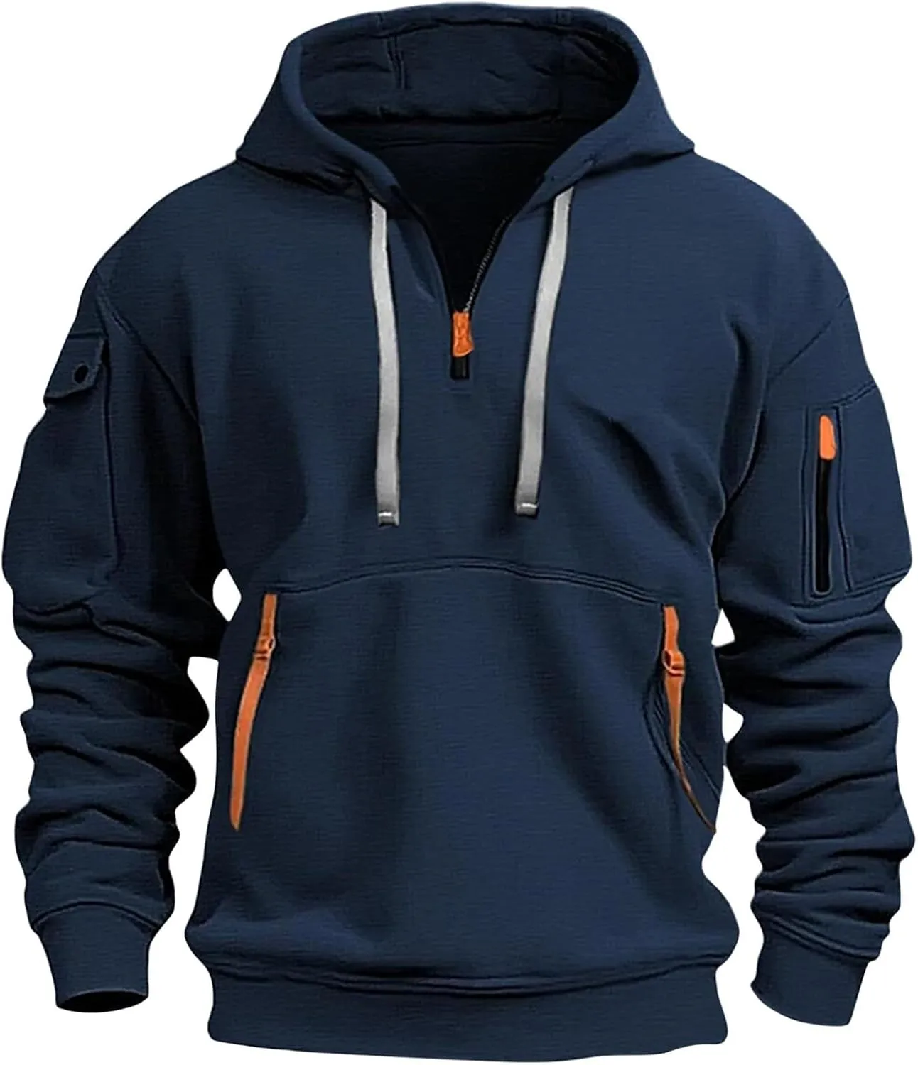 Tactical Hoodies for Men Quarter Zip Pullover Men Vintage Workout Outfits with Pockets Military Sweatshirt