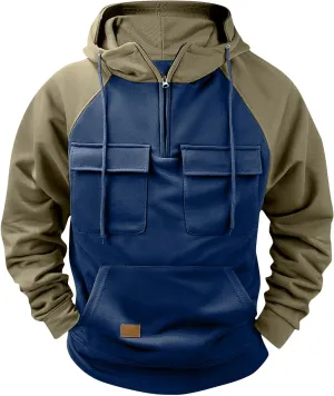 Tactical Hoodies for Men Zip Up Hooded Sweatshirts Rotro Long Sleeve Workout Shirt Outdoor Sports Pullover