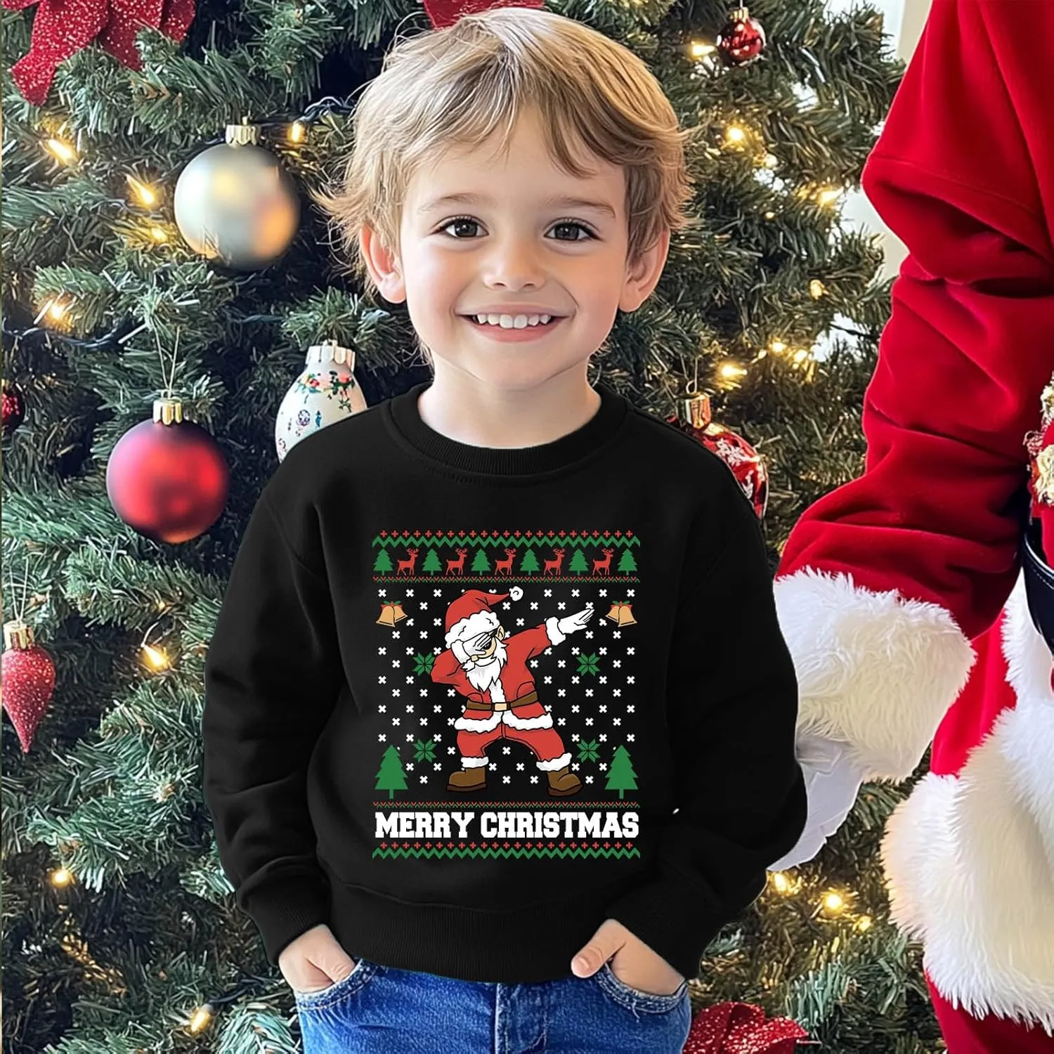 Toddler Boy Girl Christmas Sweatshirts Kid Ugly Xmas Shirt Cotton Long Sleeve Top 3-10 Years