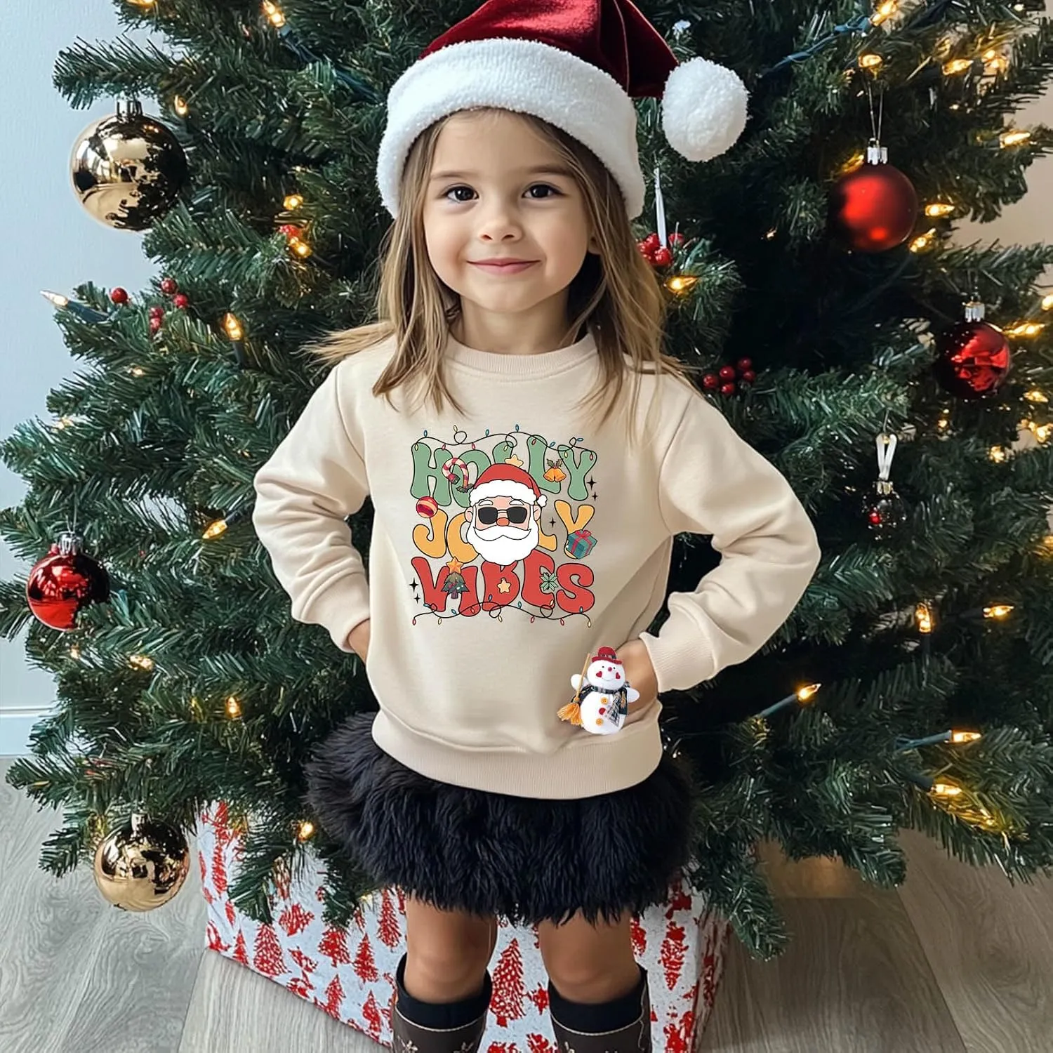 Toddler Boy Girl Christmas Sweatshirts Kid Ugly Xmas Shirt Cotton Long Sleeve Top 3-10 Years