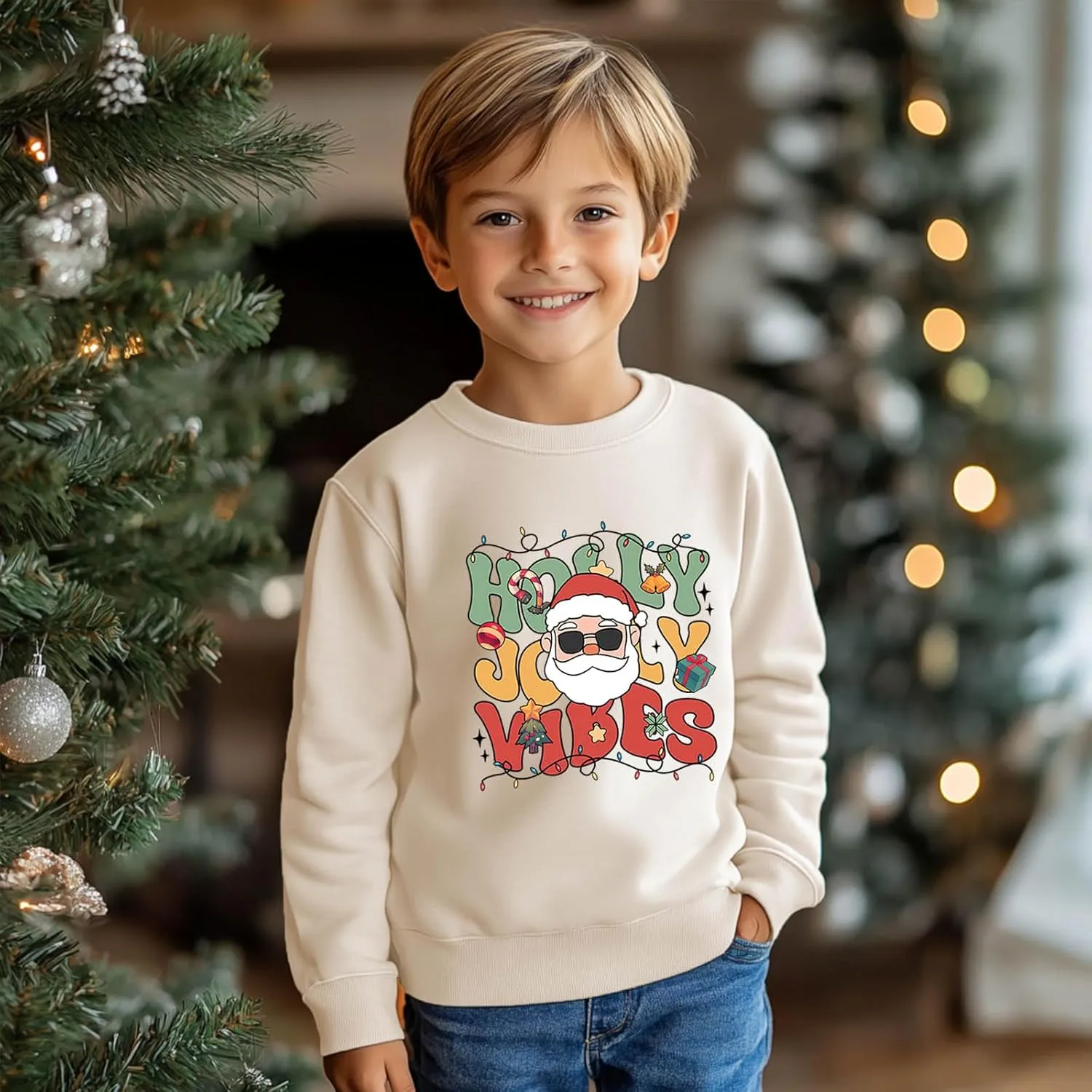 Toddler Boy Girl Christmas Sweatshirts Kid Ugly Xmas Shirt Cotton Long Sleeve Top 3-10 Years