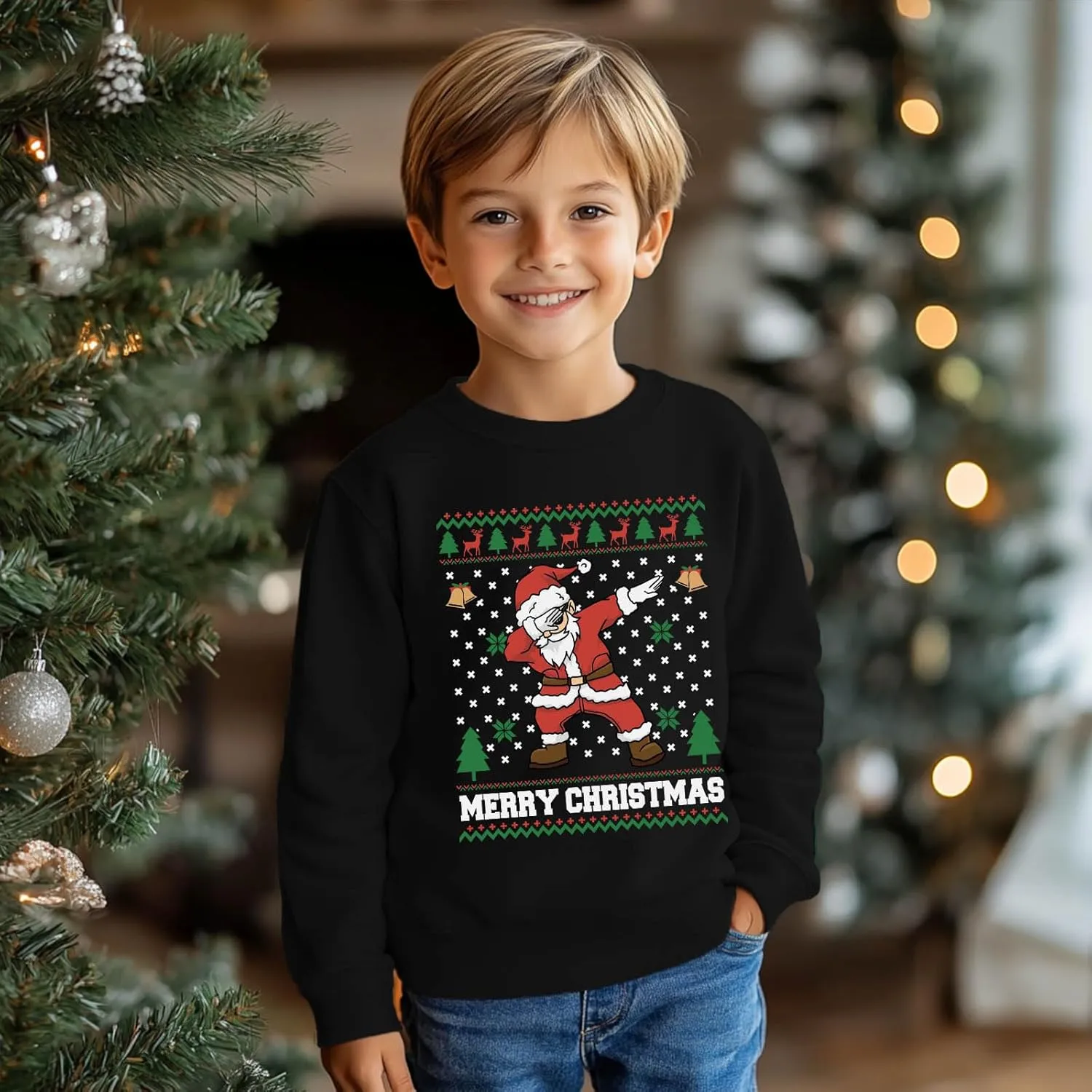 Toddler Boy Girl Christmas Sweatshirts Kid Ugly Xmas Shirt Cotton Long Sleeve Top 3-10 Years