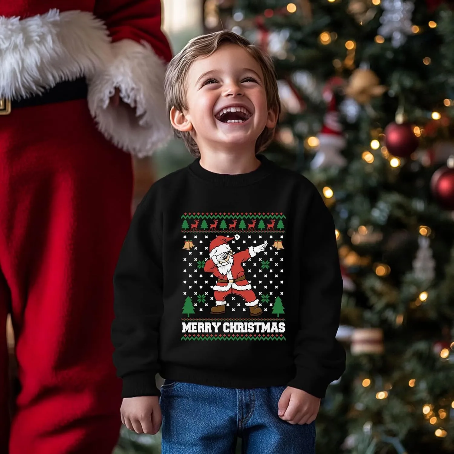Toddler Boy Girl Christmas Sweatshirts Kid Ugly Xmas Shirt Cotton Long Sleeve Top 3-10 Years