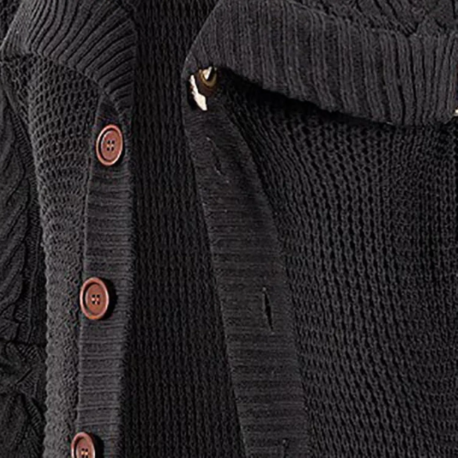 tuduoms Chunky Cardigan Sweaters for Men Vintage Button Down Sweaters Winter Cable Knit Open Front Long Sleeve Cardigan Coat