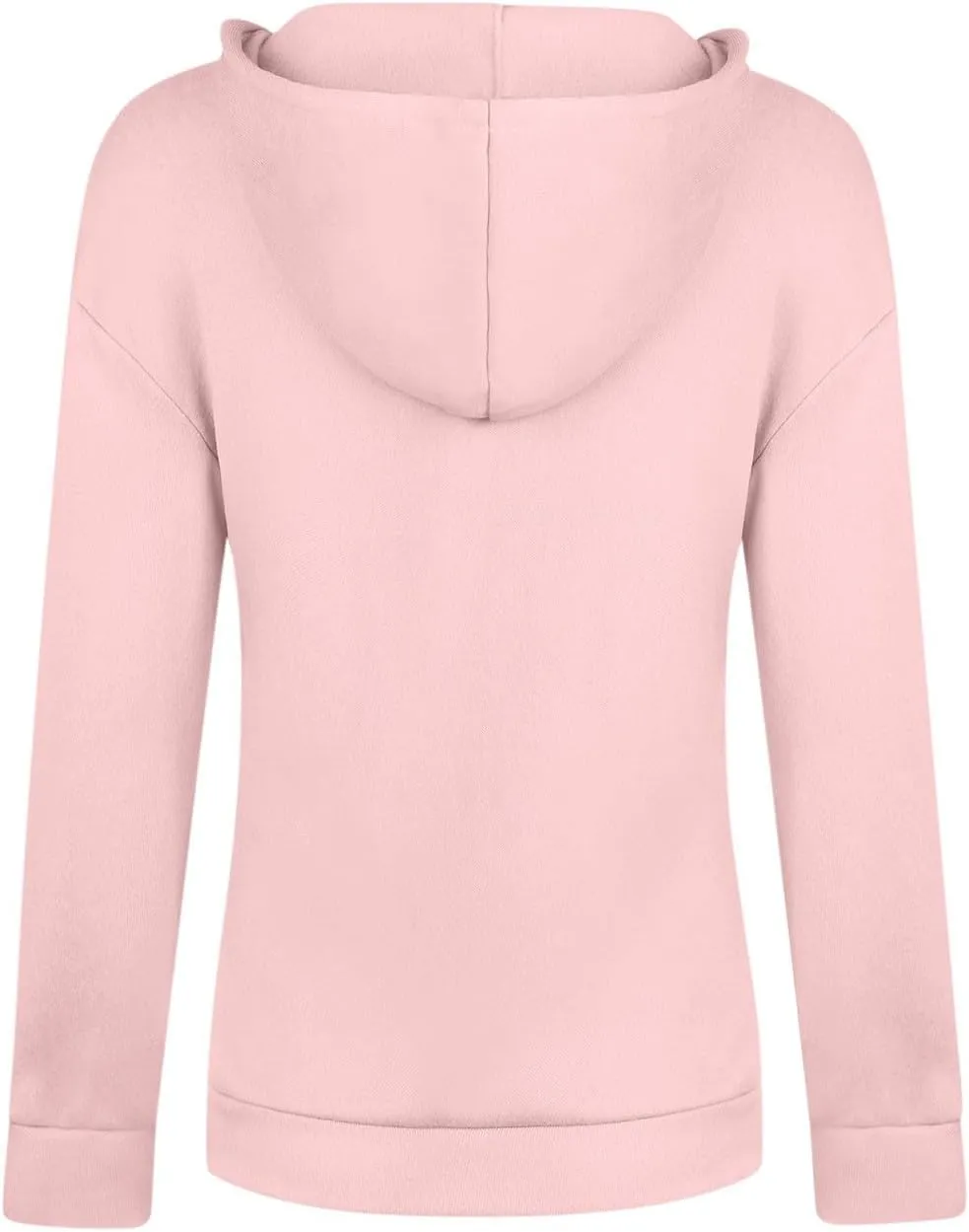 V Neck Hoodie for Women Loose Fit Lounge Long Sleeve Fleece Sweatshirt Pocket Drawstring Slouchy 2024 Fall Pullover