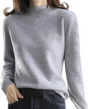Visulong Cashmere Sweaters, 100 Percent Cashmere Sweaters for Women, New Cashmere Sleeve Crew Neck Soft Warm Knit