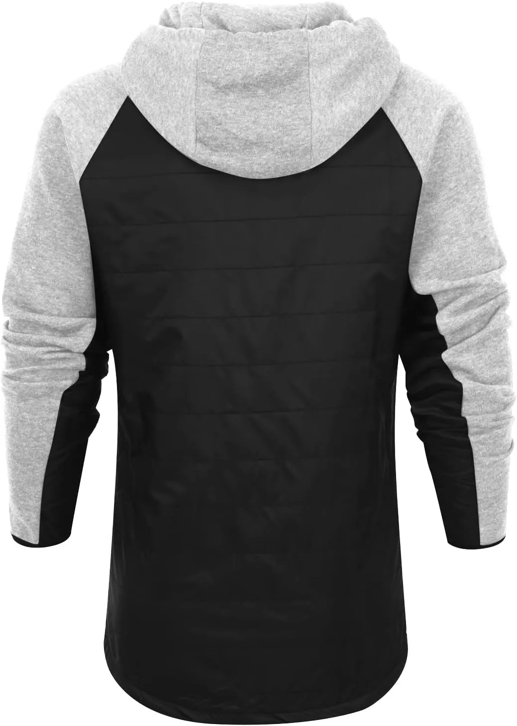 Warm Hoodies For Men Zip Up Hoodies Slim Fit Color Block Quilted Sweatshirts Jacket With Zipper Pockets