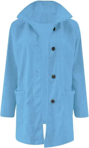 Winter Coats For Women Casual Trendy Overcoat Loose Warm Wool Blend Stand Collar Coat