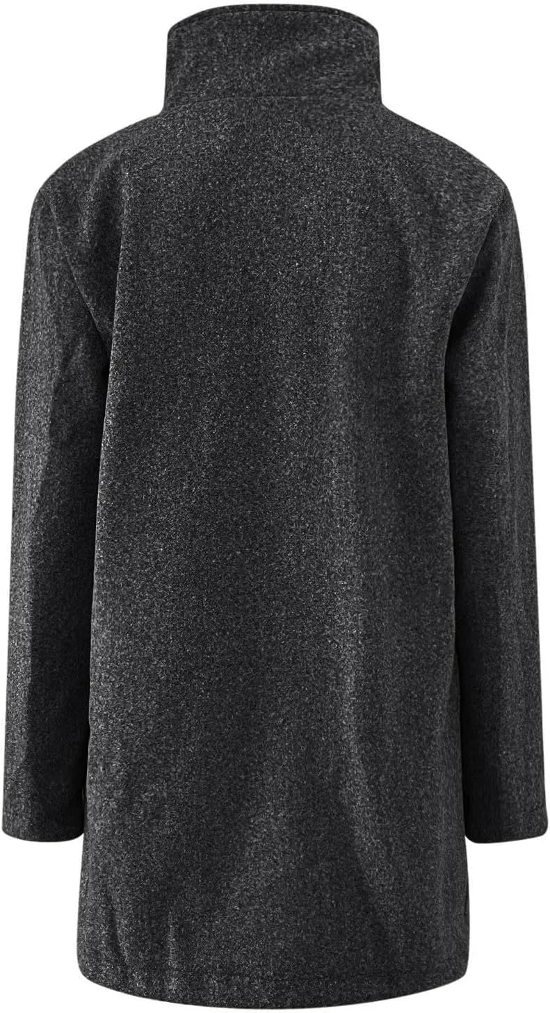 Winter Coats For Women Casual Trendy Overcoat Loose Warm Wool Blend Stand Collar Coat