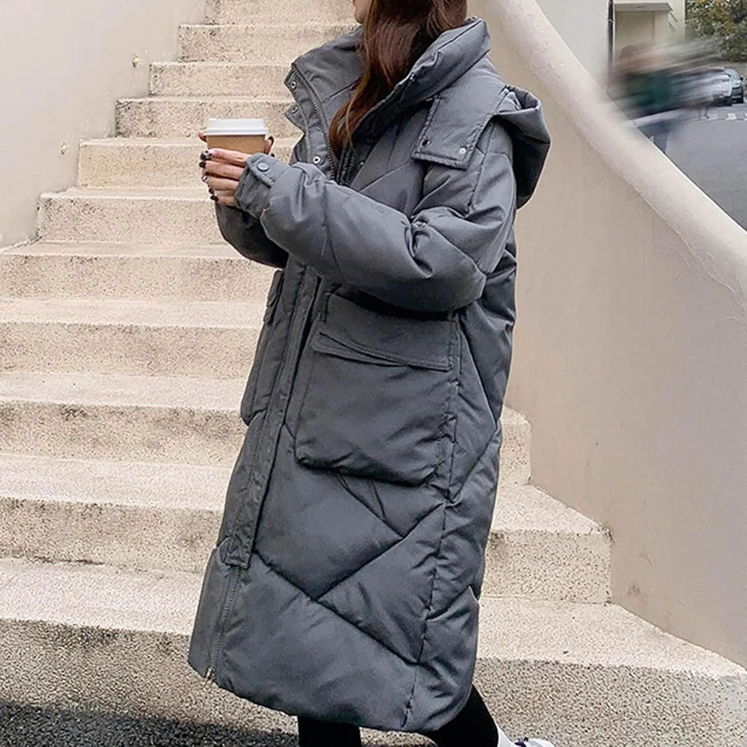 Winter Coats for Women Long Quilted Lightweight Jackets Plus Size Thicken Warm Puffer Jackets Outerwear Maxi Down Coats