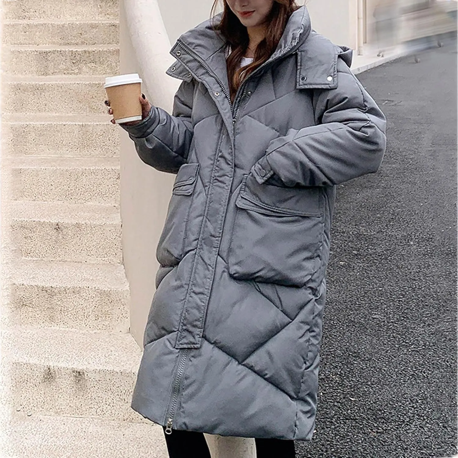 Winter Coats for Women Long Quilted Lightweight Jackets Plus Size Thicken Warm Puffer Jackets Outerwear Maxi Down Coats