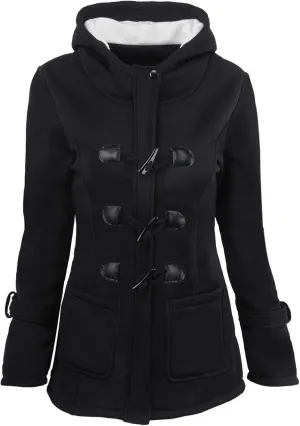 Winter Coats for Women Zip Up Hooded Utility Coats Outerwear with Pockets Plus Size Warm Sherpa Fleece Lined Jackets