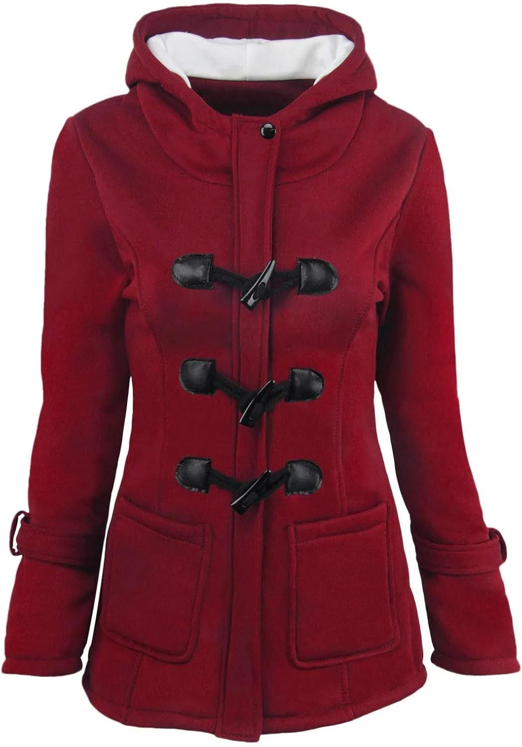 Winter Coats for Women Zip Up Hooded Utility Coats Outerwear with Pockets Plus Size Warm Sherpa Fleece Lined Jackets